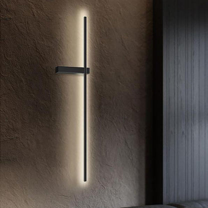 Straight Line Silicone Copper LED Wall Sconce Lamp