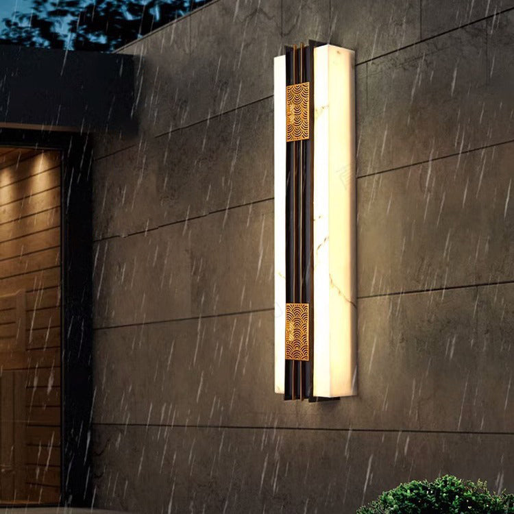 Chinese Stainless Steel Faux Marble LED Wall Sconce Lamp