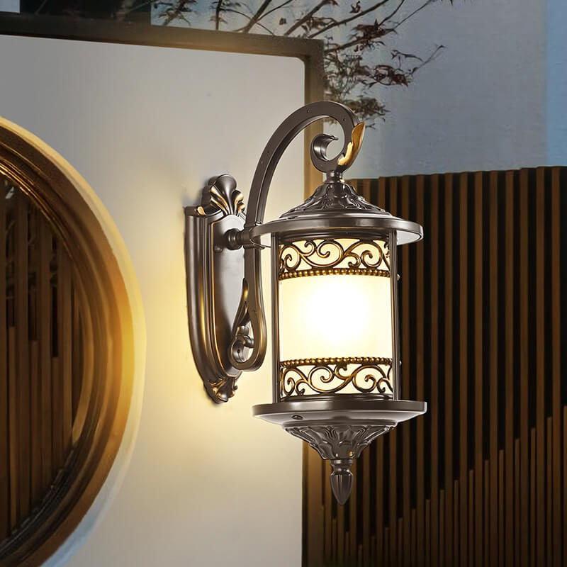 Cylindrical Outdoor Waterproof 1-Light Wall Sconce Lamp
