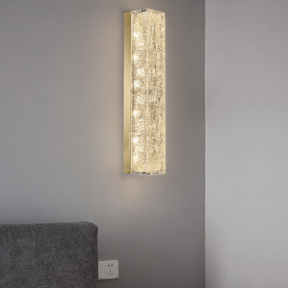 Luxury Brass Clear Resin Rectangular LED Wall Sconce Lamp