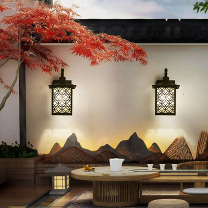 Chinese Sheet Zinc Alloy 1-Light Wall Sconce Lamp