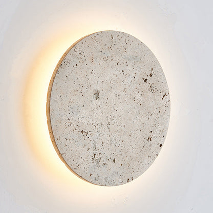 Japanese Acrylic Cave Stone Round LED Wall Sconce Lamp