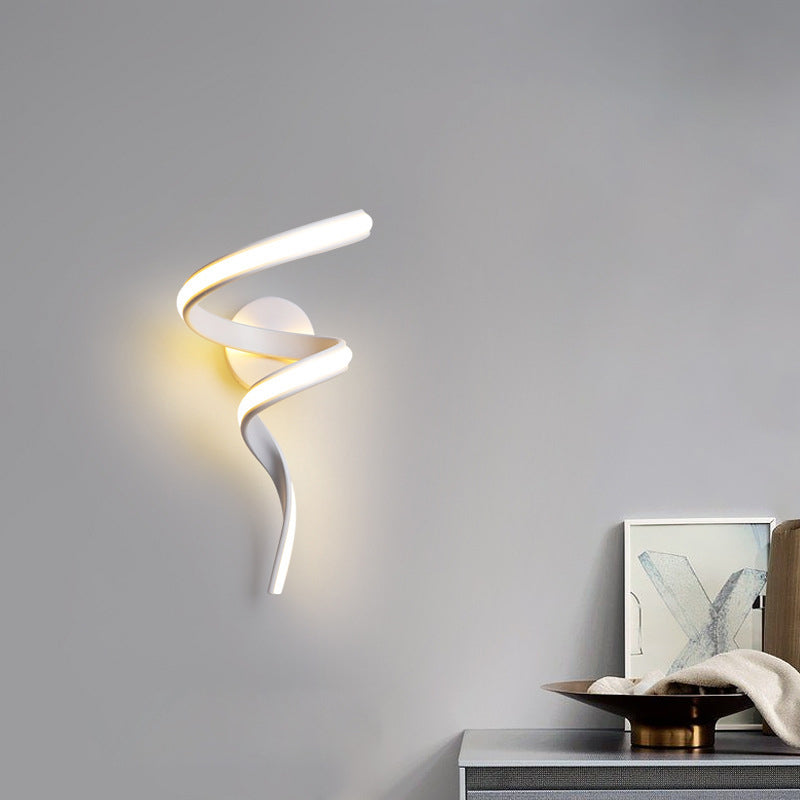 Spiral Iron Aluminium Silicone LED Wall Sconce Lamp