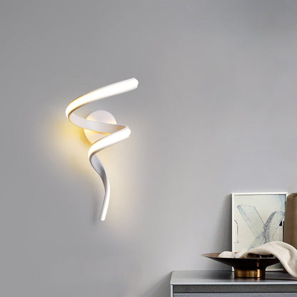 Spiral Iron Aluminium Silicone LED Wall Sconce Lamp