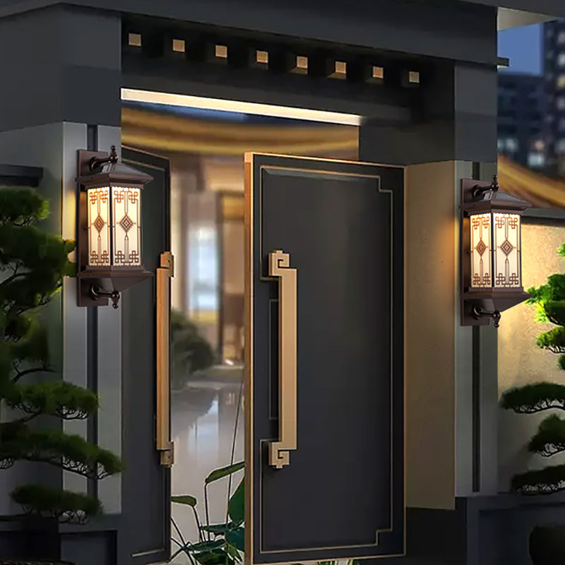 Chinese Knot Pattern LED Waterproof Solar Wall Sconce Lamp