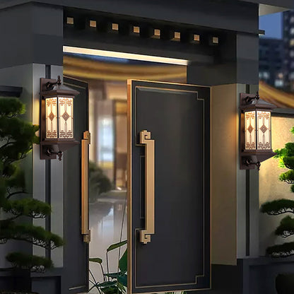 Chinese Knot Pattern LED Waterproof Solar Wall Sconce Lamp