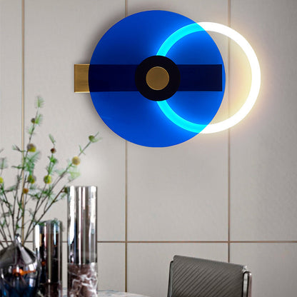 Creative Iron Acrylic Round Disc LED Wall Sconce Lamp