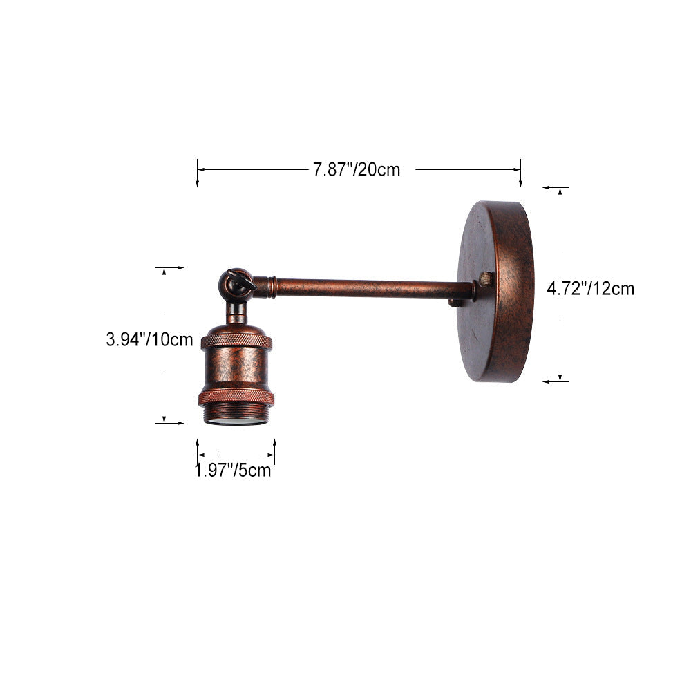 Contemporary Industrial Round Iron 1-Light Wall Sconce Lamp