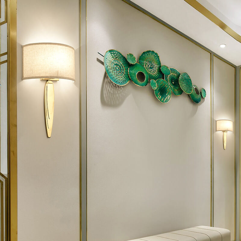 Fabric Mirror Stainless Steel 1-Light Wall Sconce Lamp