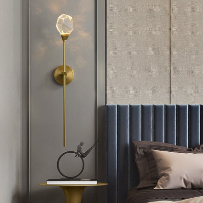 Copper Crystal Irregular Masonry 1-Light Wall Sconce Lamp