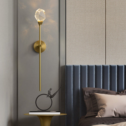 Copper Crystal Irregular Masonry 1-Light Wall Sconce Lamp