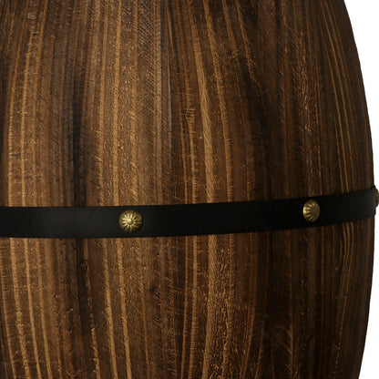 Wood Wine Barrel Design 1-Light Wall Sconce Lamp