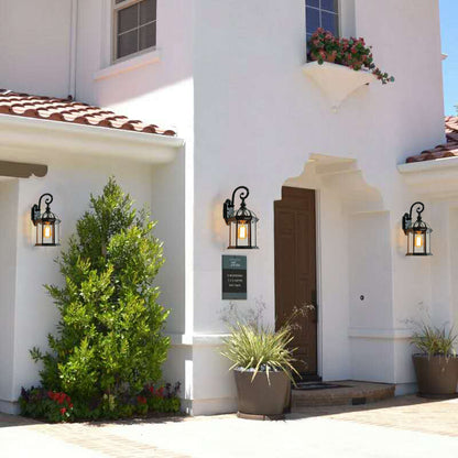 Waterproof Glass Hexagonal Prism 1-Light Wall Sconce Lamp