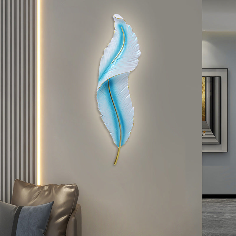 Resin Peacock Feather LED Waterproof Wall Sconce Lamp