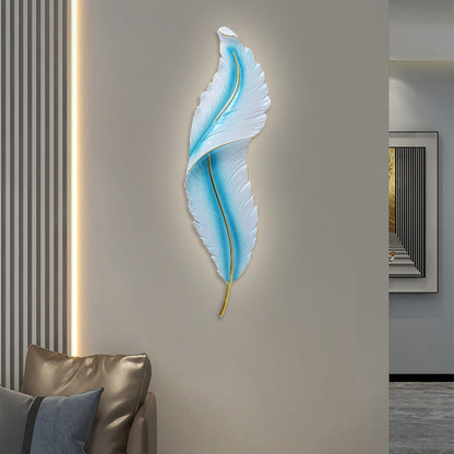 Resin Peacock Feather LED Waterproof Wall Sconce Lamp
