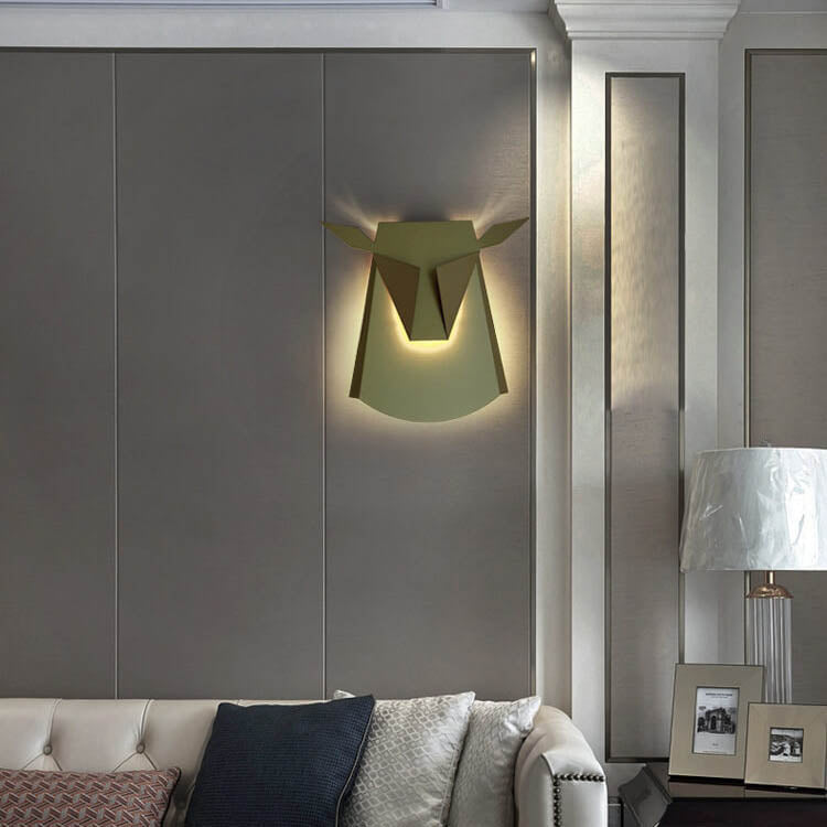 Creative Iron Bull Head Shape LED Wall Sconce Lamp