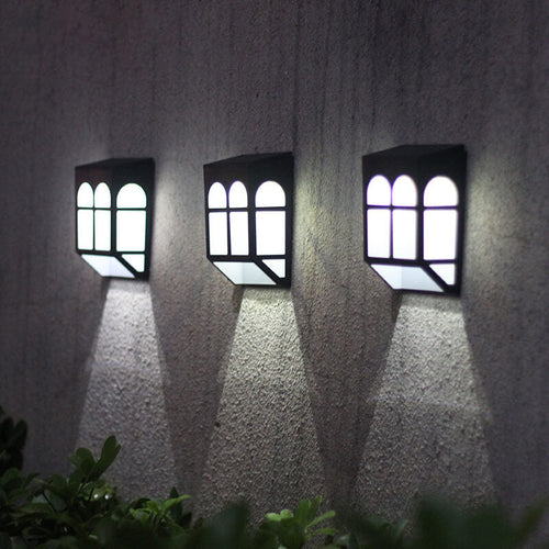 Solar Fence Square RGB Color LED Fence Wall Sconce Lamp
