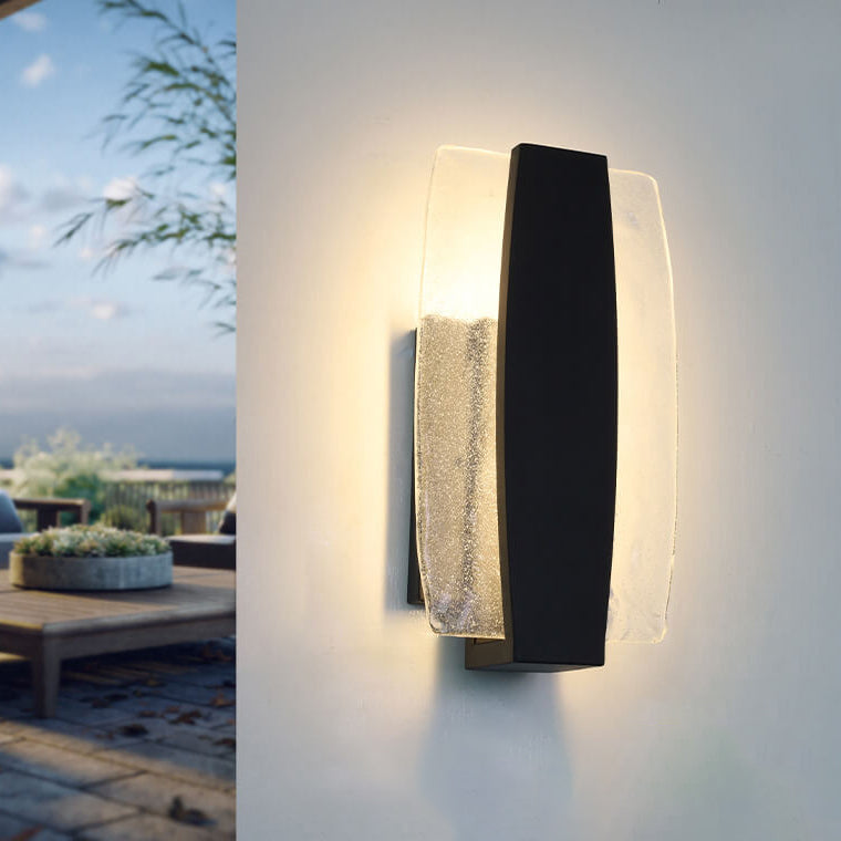 Minimalist Rectangle Aluminum Glass LED Wall Sconce Lamp