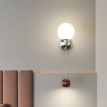 Simplicity Glass Shade Iron Ball LED Wall Sconce Lamp