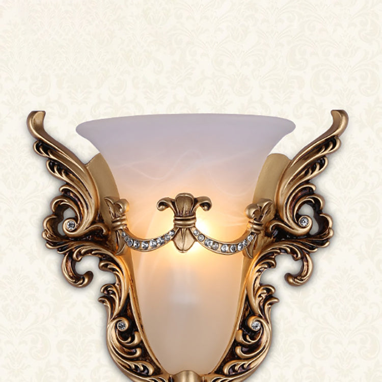 European Wings Cup Resin Glass 1-Light Wall Sconce Lamp