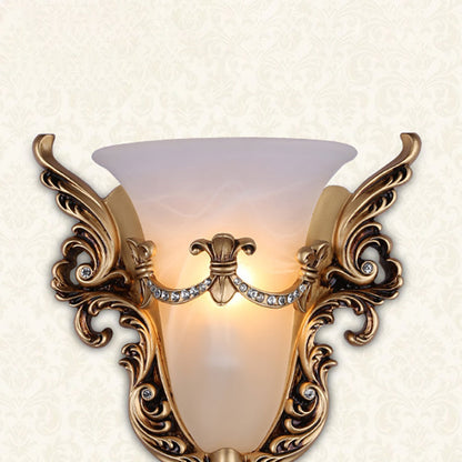 European Wings Cup Resin Glass 1-Light Wall Sconce Lamp