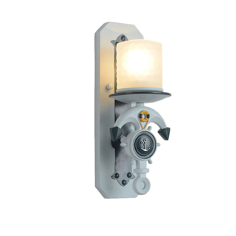 Mediterranean Iron Ship Anchor 1/2-Light Wall Sconce Lamp