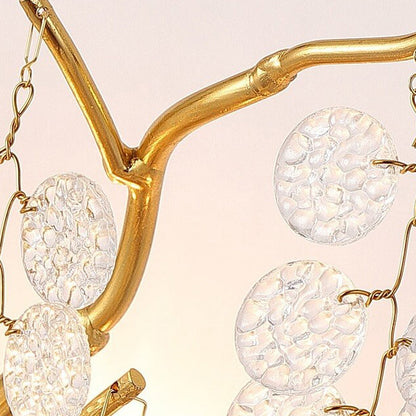 Money Tree Branch Aluminum Glass 3-Light Wall Sconce Lamp