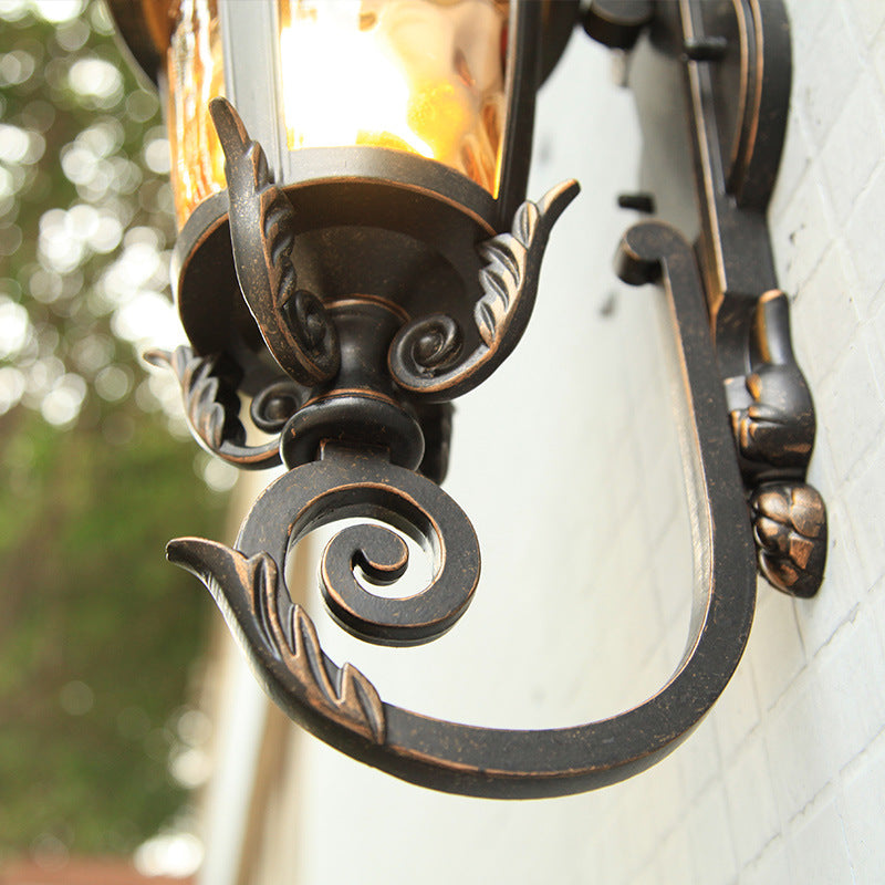 Waterproof Aluminum Glass Cylinder 1-Light Wall Sconce Lamp