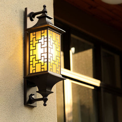 Chinese Cage Waterproof 1-Light Outdoor Wall Sconce Lamp