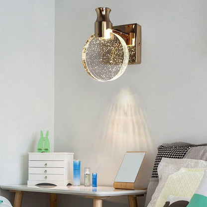 Scandinavian Crystal Round LED Wall Sconce Lamp