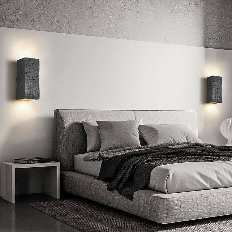 Wabi-sabi Square Column Hand Sculpted LED Wall Sconce Lamp