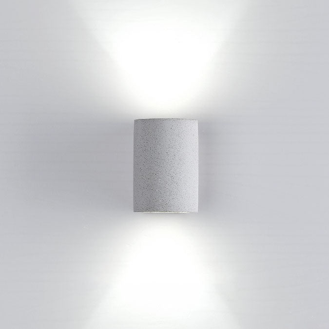 Industrial Round Column Cement 1-Light Wall Sconce Lamp