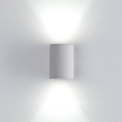 Industrial Round Column Cement 1-Light Wall Sconce Lamp