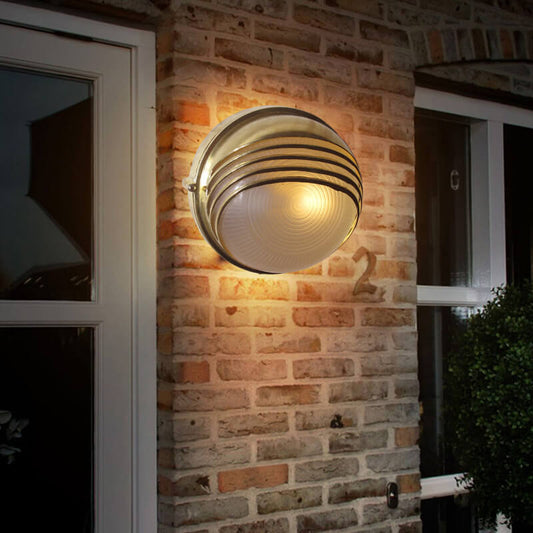 Glass Zinc Alloy Half Round 1-Light Wall Sconce Lamp