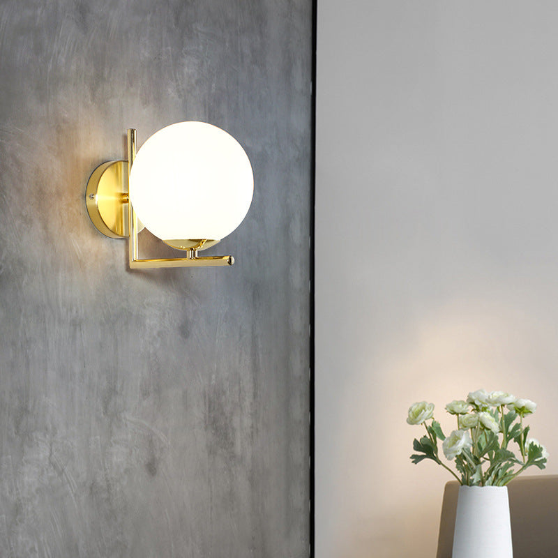 Nordic Metal Glass Ball 1-Light Wall Sconce Lamp