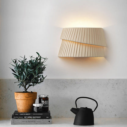 French Half Circle Woven Fabric 1-Light Wall Sconce Lamp