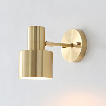 Minimalist Golden Metal Column 1-Light Wall Sconce Lamp