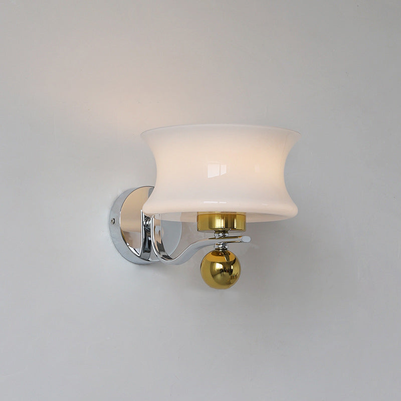 Scandinavian Iron Drum Wave Arm 1-Light Wall Sconce Lamp