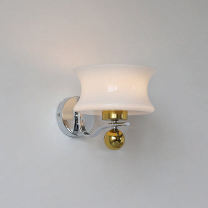 Scandinavian Iron Drum Wave Arm 1-Light Wall Sconce Lamp