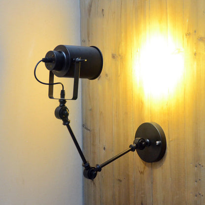 Cylinder Swing Arm Iron Aluminium 1-Light Wall Sconce Lamp
