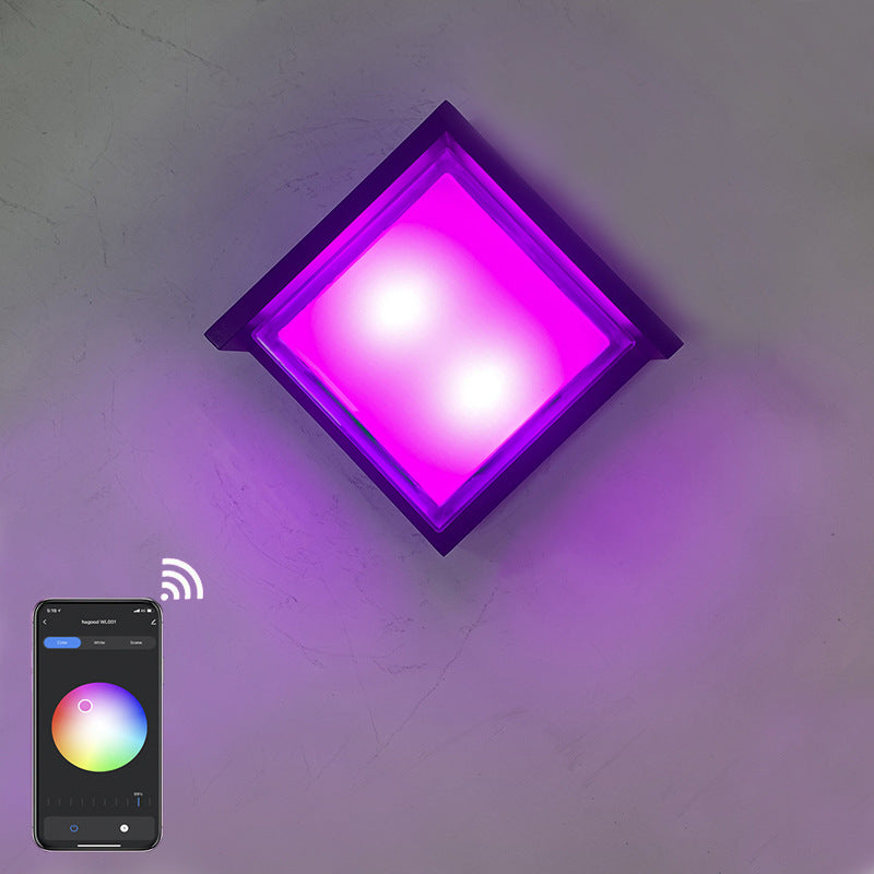 Aluminum Rhombus Smart App Dimming LED Wall Sconce Lamp