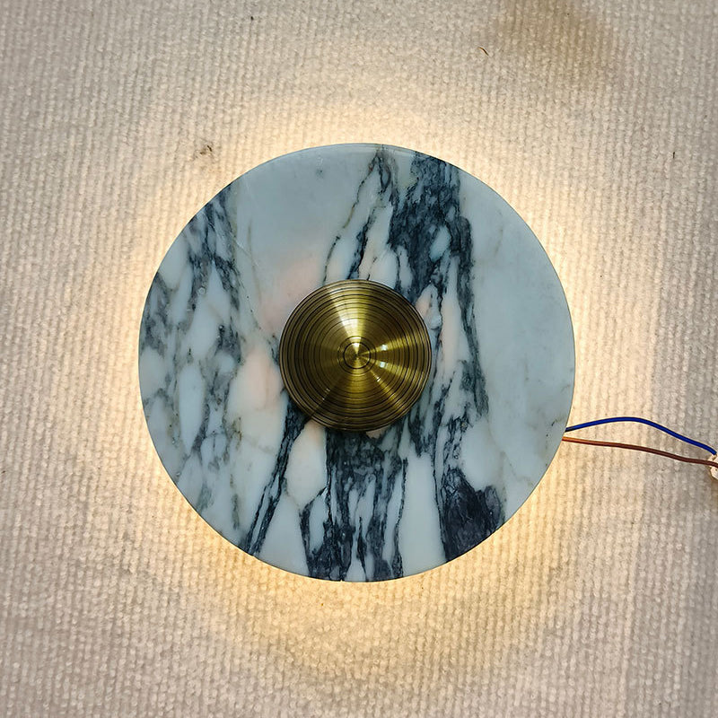 Scandinavian Round Metal Marble LED Wall Sconce Lamp