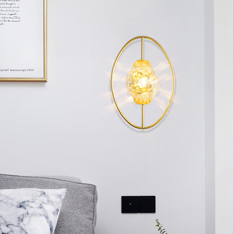 Nordic Iron Glass Oval Ball 1-Light Wall Sconce Lamp