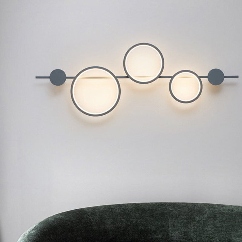 Multiple Circle Iron Silicone LED Wall Sconce Lamp