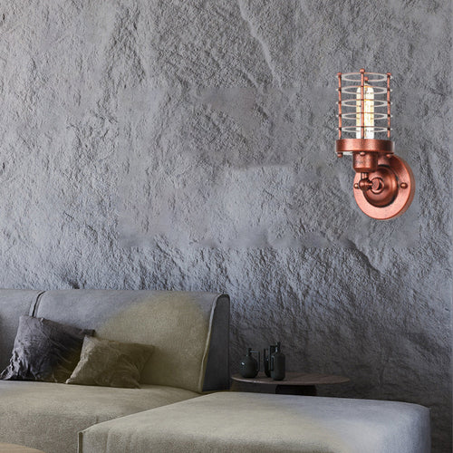 Industrial Cylinder Iron 1-Light Wall Sconce Lamp