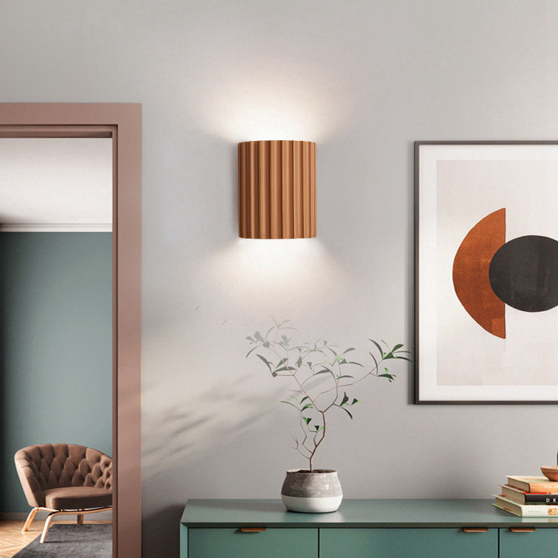 Half Vertical Stripe Resin 2-Light Wall Sconce Lamp