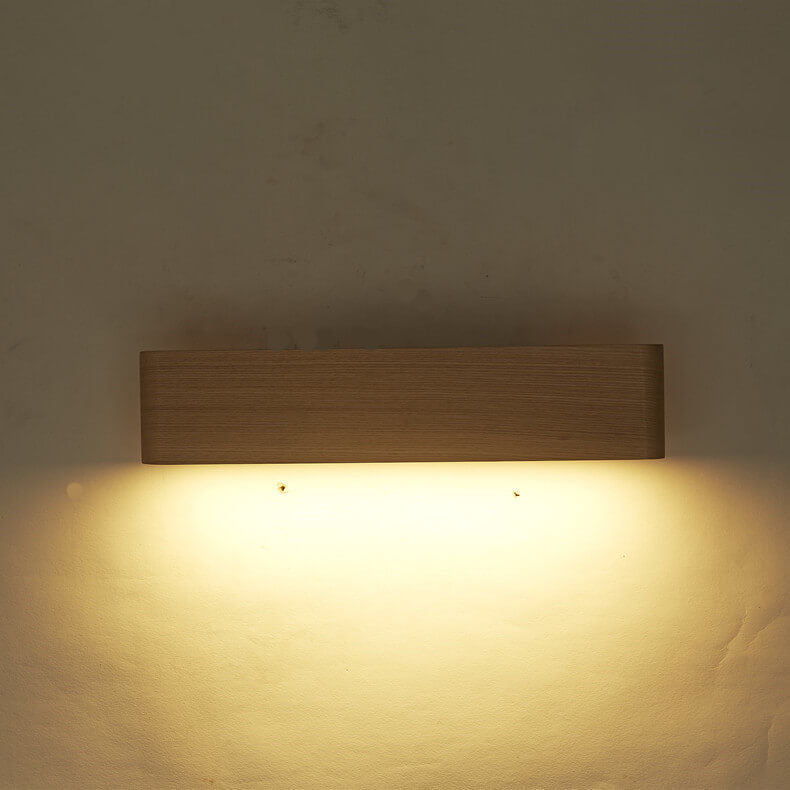 Rotatable Long Bar Wood Acrylic LED Wall Sconce Lamp