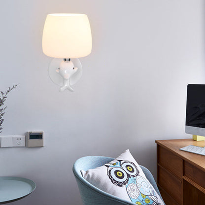 Dolphin Metal Resin Glass 1/2 Light Wall Sconce Lamp