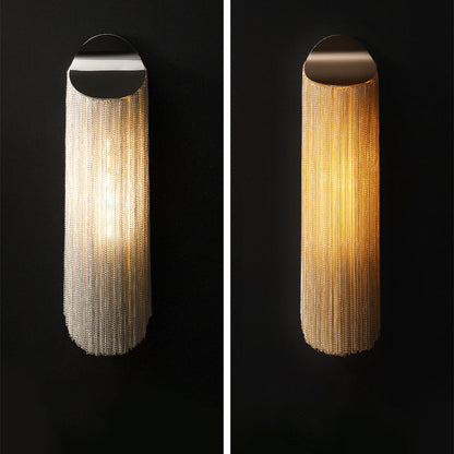 Cylinder Tassel Hardware Plating 1-Light Wall Sconce Lamp