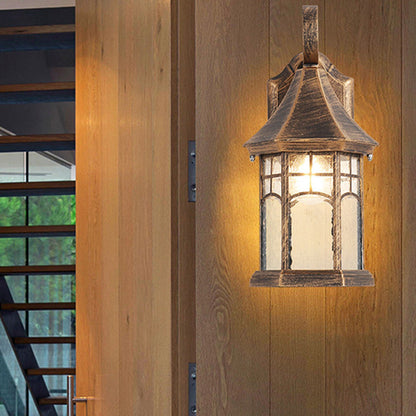 Waterproof Glass Conical Prism 1-Light Wall Sconce Lamp